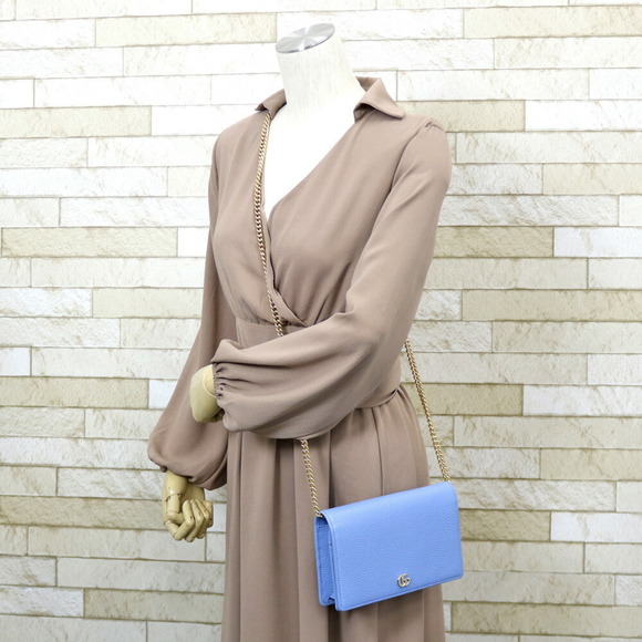 GUCCI Shoulder Bag Marmont Chain Blue Ladies - Picture 2 of 10